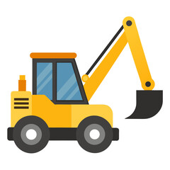 Vector of Backhoe Loader on white background