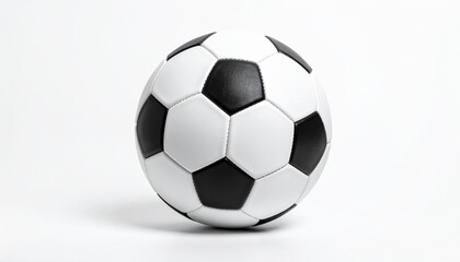 Fototapeta premium Classic black and white soccer ball on a seamless white background, perfect for sports and game-related content