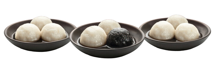 Glutinous rice balls tangyuan dessert food asian chinese dish on transparent background