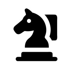 Illustration of a chess knight piece, perfect for strategy games, board game designs, and educational materials about chess