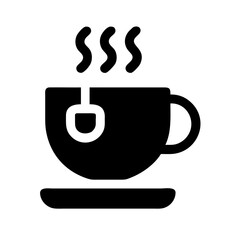 Vector art of a cup of tea with steam and tea bag this is a simple vector icon for cafe, restaurant, or other beverage purposes