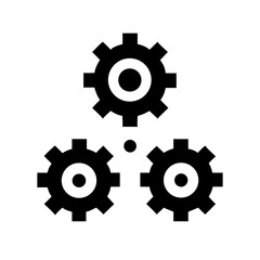 Vector art of three gears meshing together, , symbolizing teamwork, collaboration, and mechanical processes in engineering and technology fields
