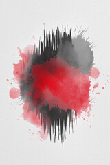 Red and Black watercolor brush strokes background.