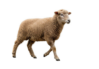 Obraz premium Walking sheep animal farm livestock wool lamb agriculture mammal domesticated stock image photo isolated on transparent background