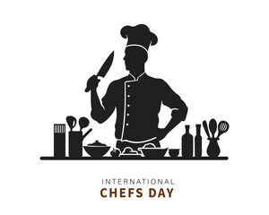 international chefs day Vector Design Illustration for Background, Poster, Banner, Advertising, Greeting Card