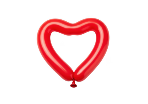 Vibrant red heart balloon illustration, perfect for valentine's day and love themes, celebrations, and decorations, isolated on transparent background
