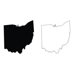 Ohio state map silhouette isolated on white background