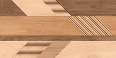 Texture of wood lath wall background. Seamless pattern of modern wall paneling wooden slats for background