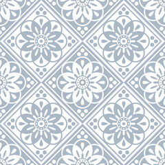 Monochrome abstract floral pattern, muted pastel colors, seamless vector illustration