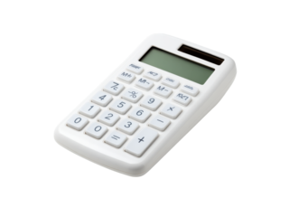 White desktop calculator isolated on black background accounting finance math, Isolated On White Background, Png Transparent
