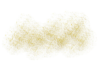 Gold glitter. Golden sparkle confetti. Shiny glittering dust. Abstract shiny gold glitter design element. For New Year, Merry Christmas greeting card design