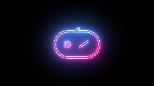 Neon game mode toggle switch icon animation