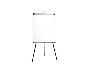Blank flip chart on a tripod stand isolated on transparent background new png