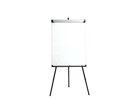 Blank flip chart on a tripod stand isolated on transparent background new png