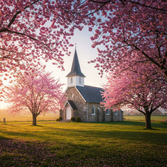 old church in autumn