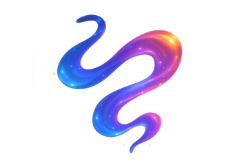 Fototapeta premium Abstract cosmic energy stream creating a vibrant glowing liquid gradient effect on a transparent background