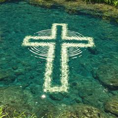 cross on the water