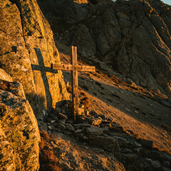 cross on the rocks