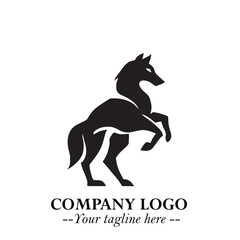 Wolf Logo Symbol in Black on the White Background Minimalist Wild Animal Vector Illustration