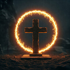 cross on fire