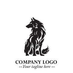 Wolf Logo Symbol in Black on the White Background Minimalist Wild Animal Vector Illustration