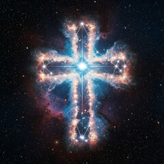 Celtic cross made of stars