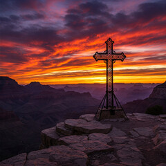 cross at sunset