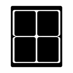 Stylized vector graphic of window with four panes and rounded edges