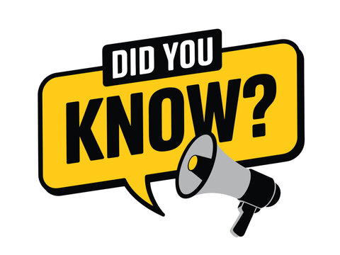 Vector art of did you know speech bubble with megaphone interesting fact sign question mark trivia banner knowledge concept vector illustration on transparent background