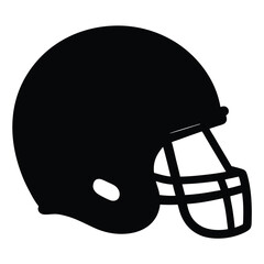 A simple illustration of a black football helmet with a face mask