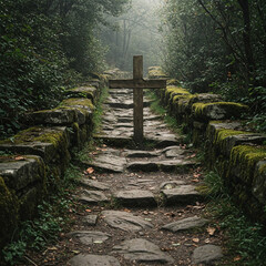 stone cross in the cemetery