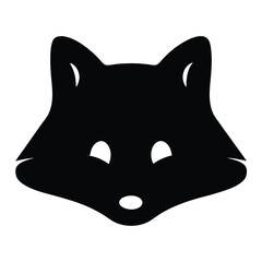 Simple fox head illustration, bold black graphic on white background vector