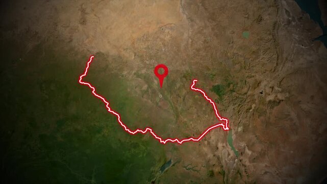 Animated South Sudan Map - Africa Geopolitics, Juba Capital, and Development