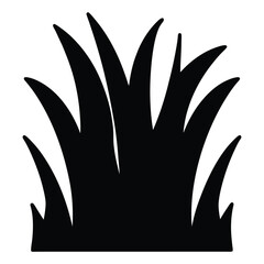 Stylized Silhouette of a Patch of Grass or Tufts of Leaves