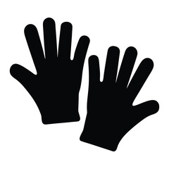 Obraz premium A pair of black glove icons in a white background design
