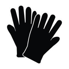 A pair of black work gloves for safety and protection icon