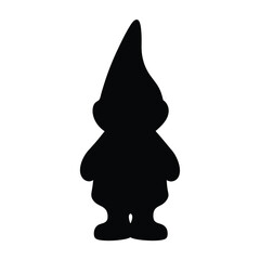 Fototapeta premium Silhouette of a garden gnome with a pointy hat, dark and mysterious