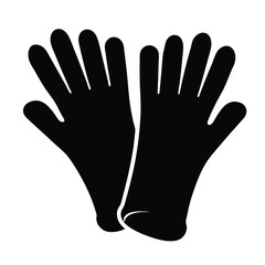 Illustration of a Pair of Gloves, Black and White Protective Gear