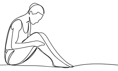 Continuous Line Drawing of a Woman after Epilating her Legs