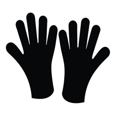 Pair of Hands Black Silhouette on White Background Simple Design Element