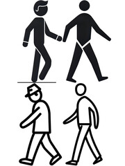 Walking man sign isolated on white background. Man flat png icon. People symbol-1 - 1
