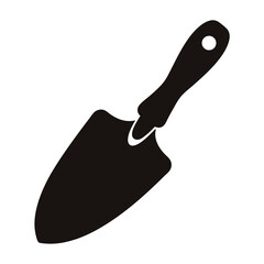Silhouette of a small garden trowel tool for planting and transplanting
