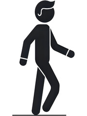 silhouette of a man,  man running silhouette, Walking man sign isolated on white background. Man flat png icon. People symbol