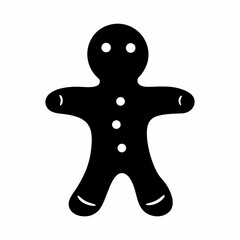Silhouette of a traditional gingerbread man cookie with button details