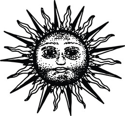 Sun Hand Drawn Space Doodle Elements