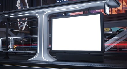 bus stop sign with blank billboard