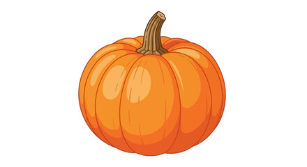 A vibrant illustration of a ripe pumpkin, showcasing its orange color and textured surface.