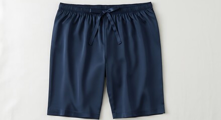 Dark blue pajama shorts isolated on white background for commercial usage and mockups