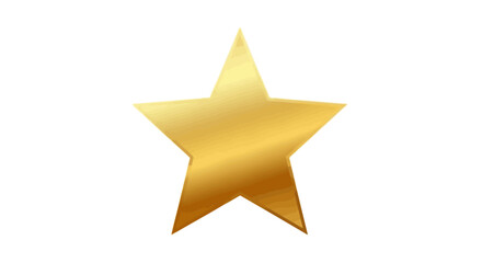 Obraz premium A single, golden star with a gradient effect, isolated on a white background, symbolizing achievement or excellence.