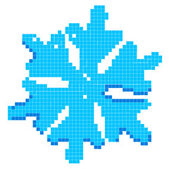 y2k snow pixel icons. Snowflakes pattern. Game abstract elements.  Christmas pattern. Mood of 90's. 8 bit editable vector illustration in pixel art style. Xmas. Simple geometric shape